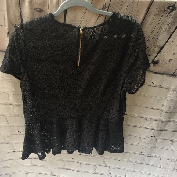 Black Lace Peplum Top- Forever 21 - 2X - Picture 5 of 13